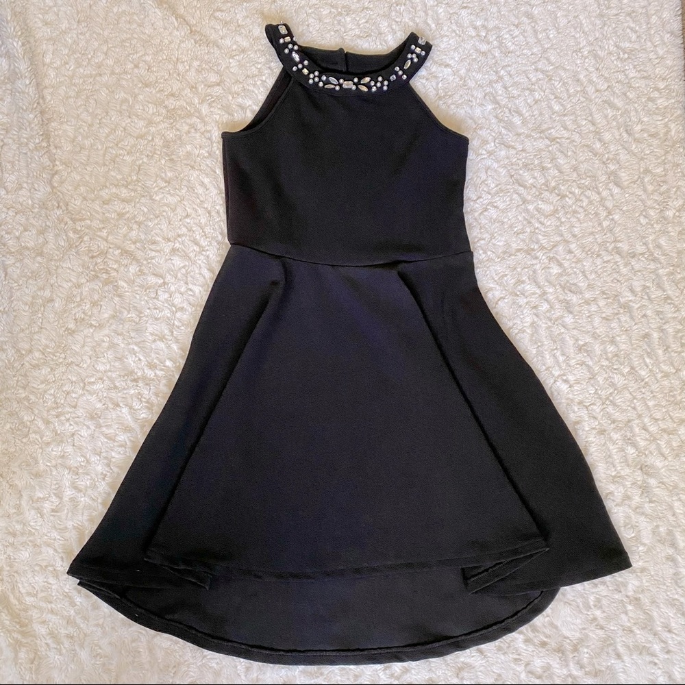 Girls Black Embellished Dress